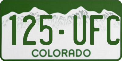 CO license plate 125UFC