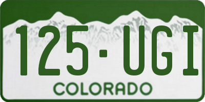 CO license plate 125UGI