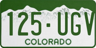 CO license plate 125UGV