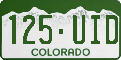 CO license plate 125UID