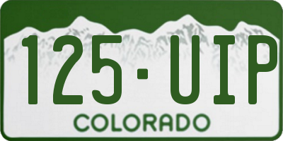 CO license plate 125UIP