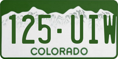 CO license plate 125UIW