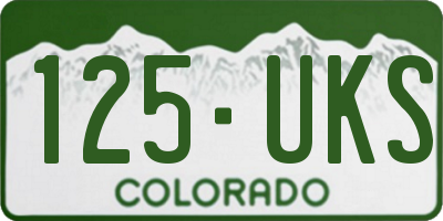 CO license plate 125UKS