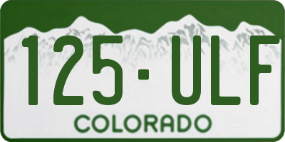 CO license plate 125ULF