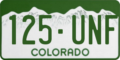 CO license plate 125UNF