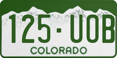 CO license plate 125UOB