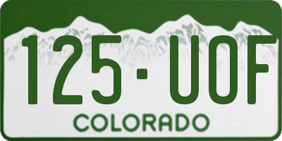 CO license plate 125UOF