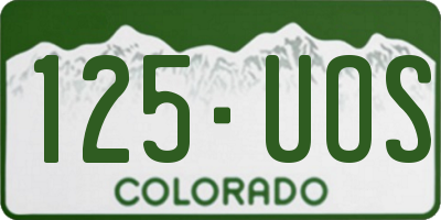 CO license plate 125UOS