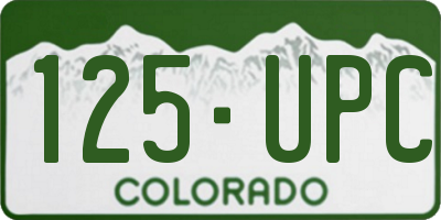 CO license plate 125UPC