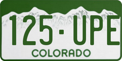 CO license plate 125UPE