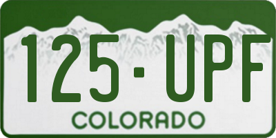 CO license plate 125UPF