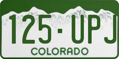 CO license plate 125UPJ