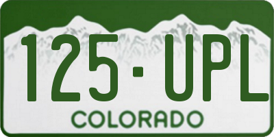 CO license plate 125UPL