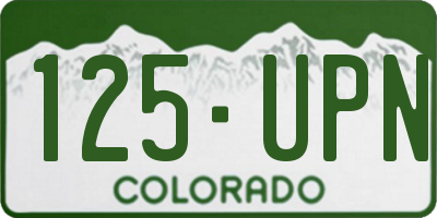 CO license plate 125UPN
