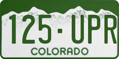 CO license plate 125UPR