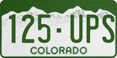 CO license plate 125UPS