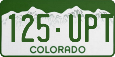 CO license plate 125UPT
