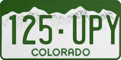 CO license plate 125UPY