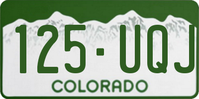CO license plate 125UQJ