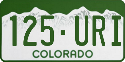 CO license plate 125URI