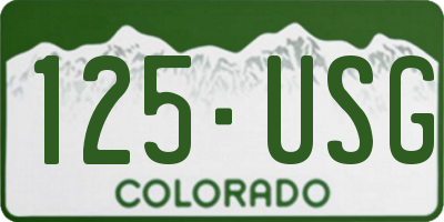 CO license plate 125USG