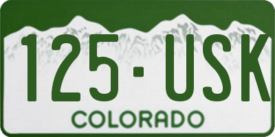 CO license plate 125USK