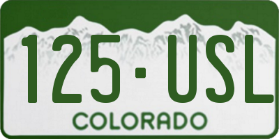 CO license plate 125USL