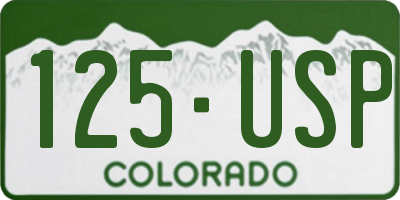 CO license plate 125USP