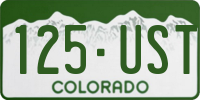 CO license plate 125UST