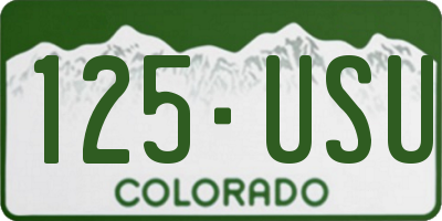 CO license plate 125USU