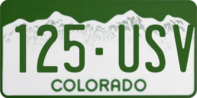 CO license plate 125USV