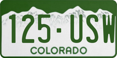 CO license plate 125USW