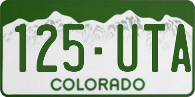 CO license plate 125UTA
