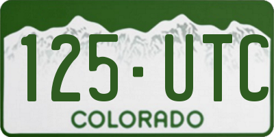 CO license plate 125UTC