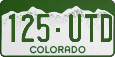 CO license plate 125UTD