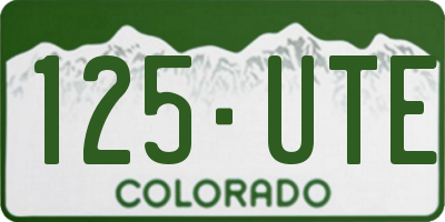CO license plate 125UTE