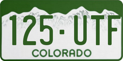 CO license plate 125UTF