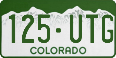 CO license plate 125UTG