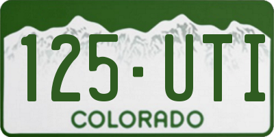 CO license plate 125UTI