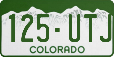 CO license plate 125UTJ