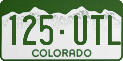 CO license plate 125UTL