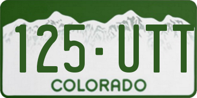 CO license plate 125UTT