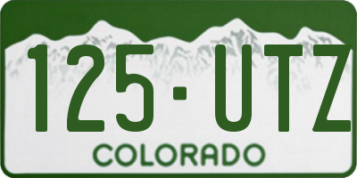 CO license plate 125UTZ