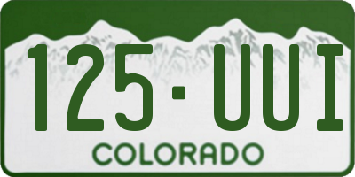 CO license plate 125UUI