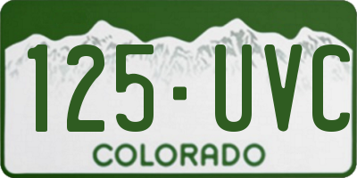 CO license plate 125UVC