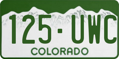 CO license plate 125UWC