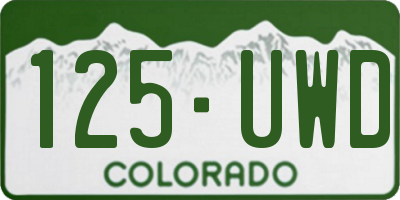 CO license plate 125UWD