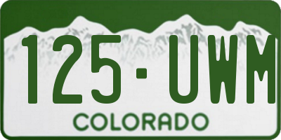 CO license plate 125UWM