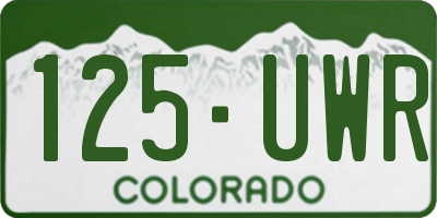 CO license plate 125UWR