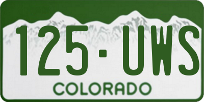 CO license plate 125UWS